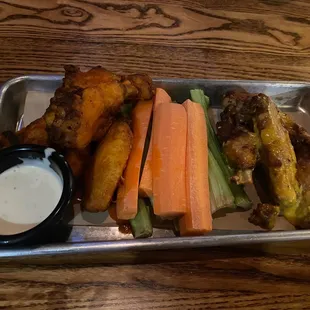 Wings- Buffalo and Parmesan garlic