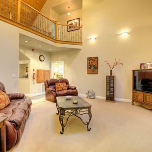 Living Room with 30ft vaulted ceilings