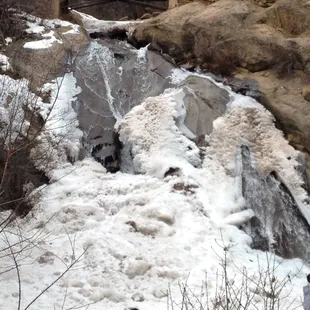 Helen Hunt Falls, partially frozen