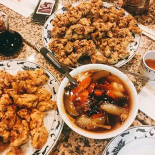 a table full of food