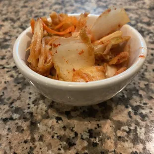 Complimentary Kimchee with the Jiam Pong