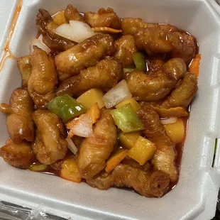 16. Sweet and Sour Chicken huge carryout