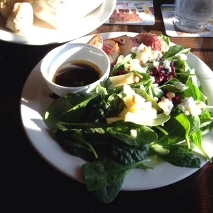 Spinach Salad &amp; Garlic Balls.