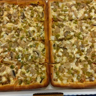 Half sheet veggie pizza