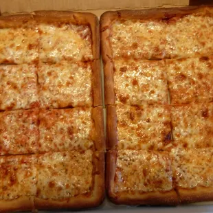 Half sheet cheese pizza