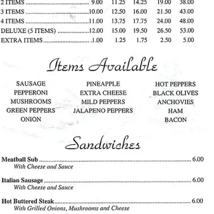 menu