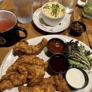 Chicken Strips and Cheese Grits