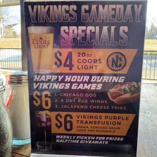 Vikings Gameday Specials