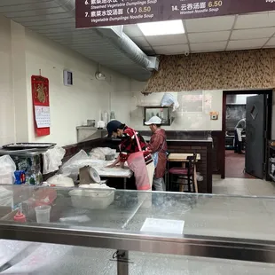 Making dumplings by hand.