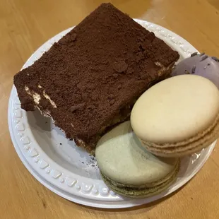 Tiramisu and macarons