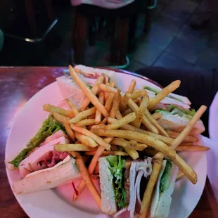 The Turkey Club is on point and the fries have a great seasoning and perfect crunch.