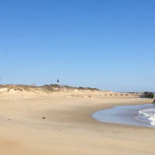 Light houses at Fort Story in a distance