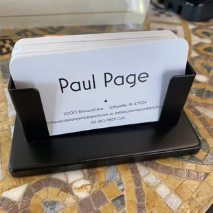 Owner&apos;s business card