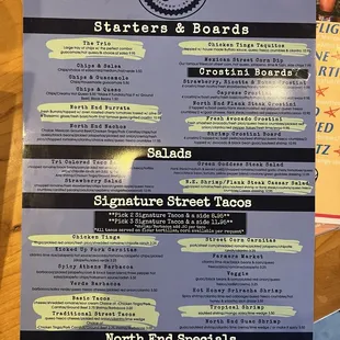 Menu was easy to read not complicated!