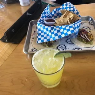 House Margarita And Vegetable Tacos