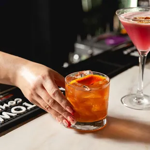 Bartender serving drinks