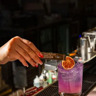 Finishing a cocktail