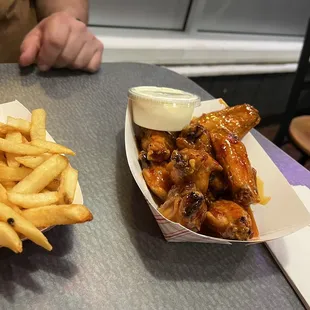 Asian wings &amp; fries