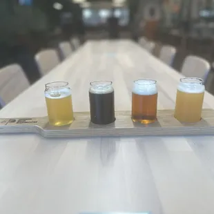 a flight of beers