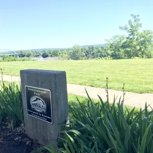 Street marker for the First Park in Kansas (established 1854) - North Esplanade Park