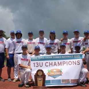 13U North Florida Hurricanes Elite Triple Crown Summer Nationals Tournament Champions, Myrtle Beach. 7-0 win...