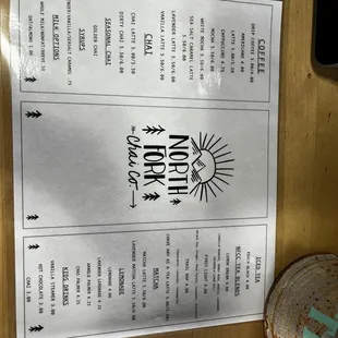Drink menu