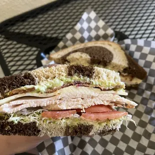 Turkey Deluxe On marble rye