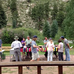 Outdoor Mexican buffet