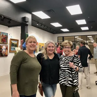 Art lovers and friends gathering for a show