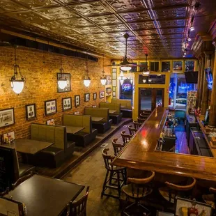 the interior of the pub