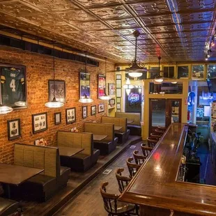 the interior of the pub