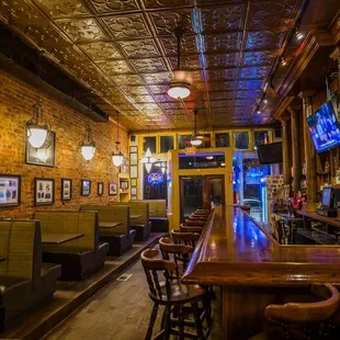 the interior of the pub