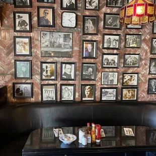 Celeb photos all over the walls
