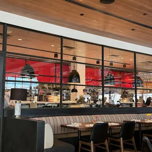 a view of the dining area