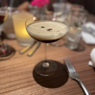 Espresso martini in place of dessert . Soo good, made with real espresso