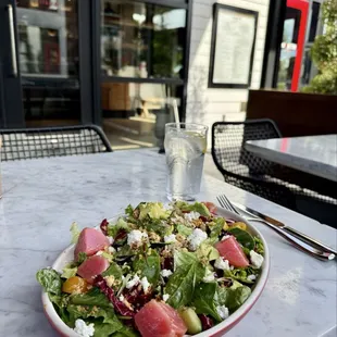 Beat and goat cheese arugula salad