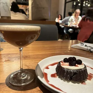 Espresso Martini with tequila and Dark Chocolate Torta