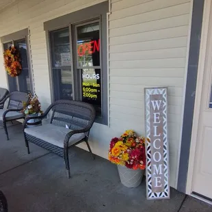 the front porch of a home