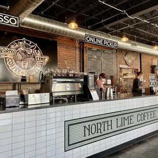 a coffee shop counter