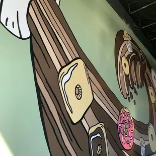 Mural in restaurant