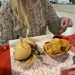 Roast beef sandwich and fries