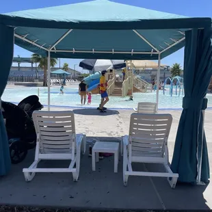 Looking through our cabana to the toddler area