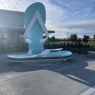 Flip flops statue inside the facility.
