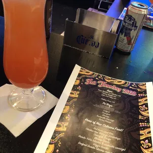 Hurricane and Mardi Gras Menu
