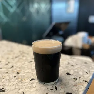 a glass of stouty coffee