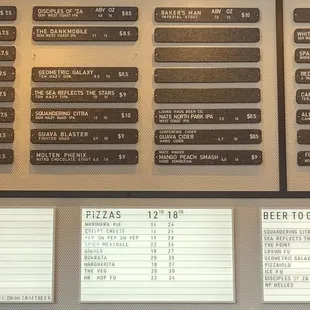 Menu boards behind the service counter