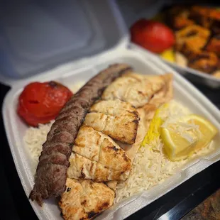 Garlic Chicken Kabob Plate