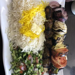 Ground Beef Kabob Plate