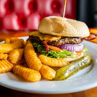 a burger and french fries