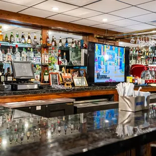 the bar and counter area